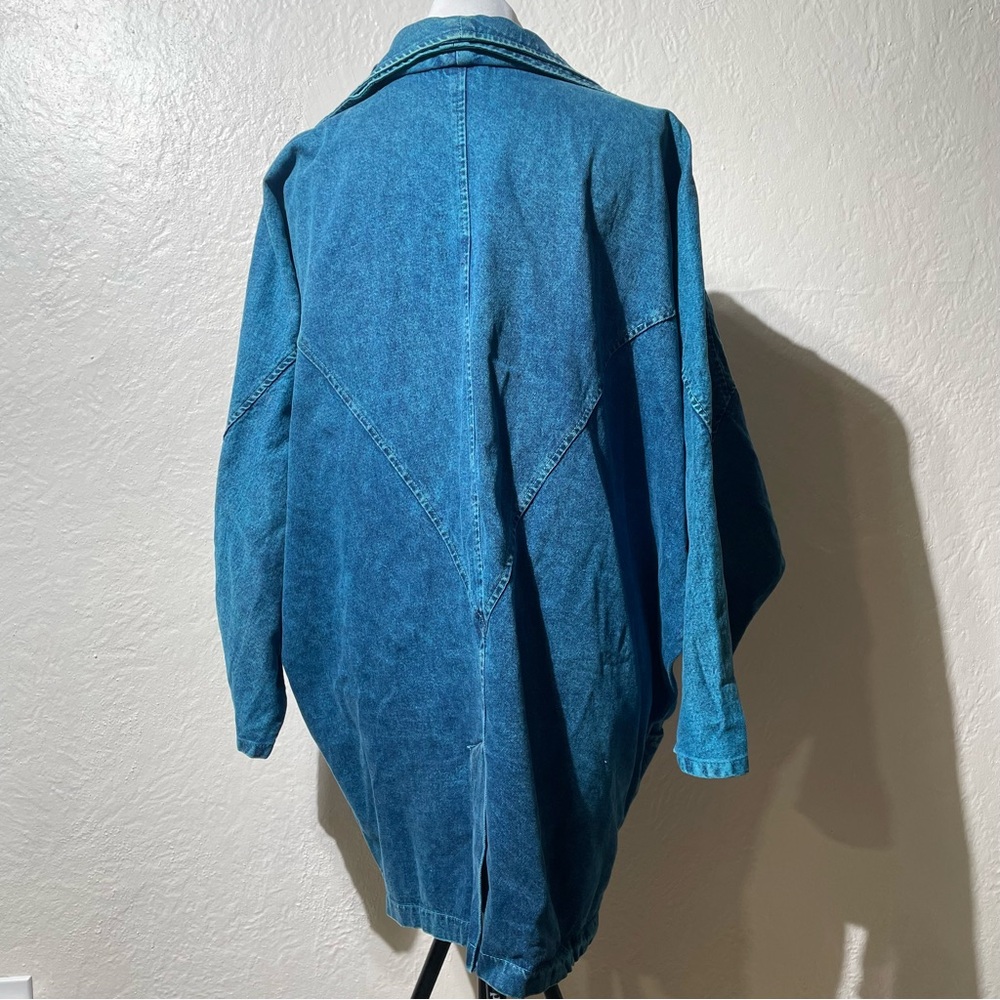 Vintage Jean Jacket garment-dyed Denim Embroidered embellished floral Oversize - Picture 7 of 9